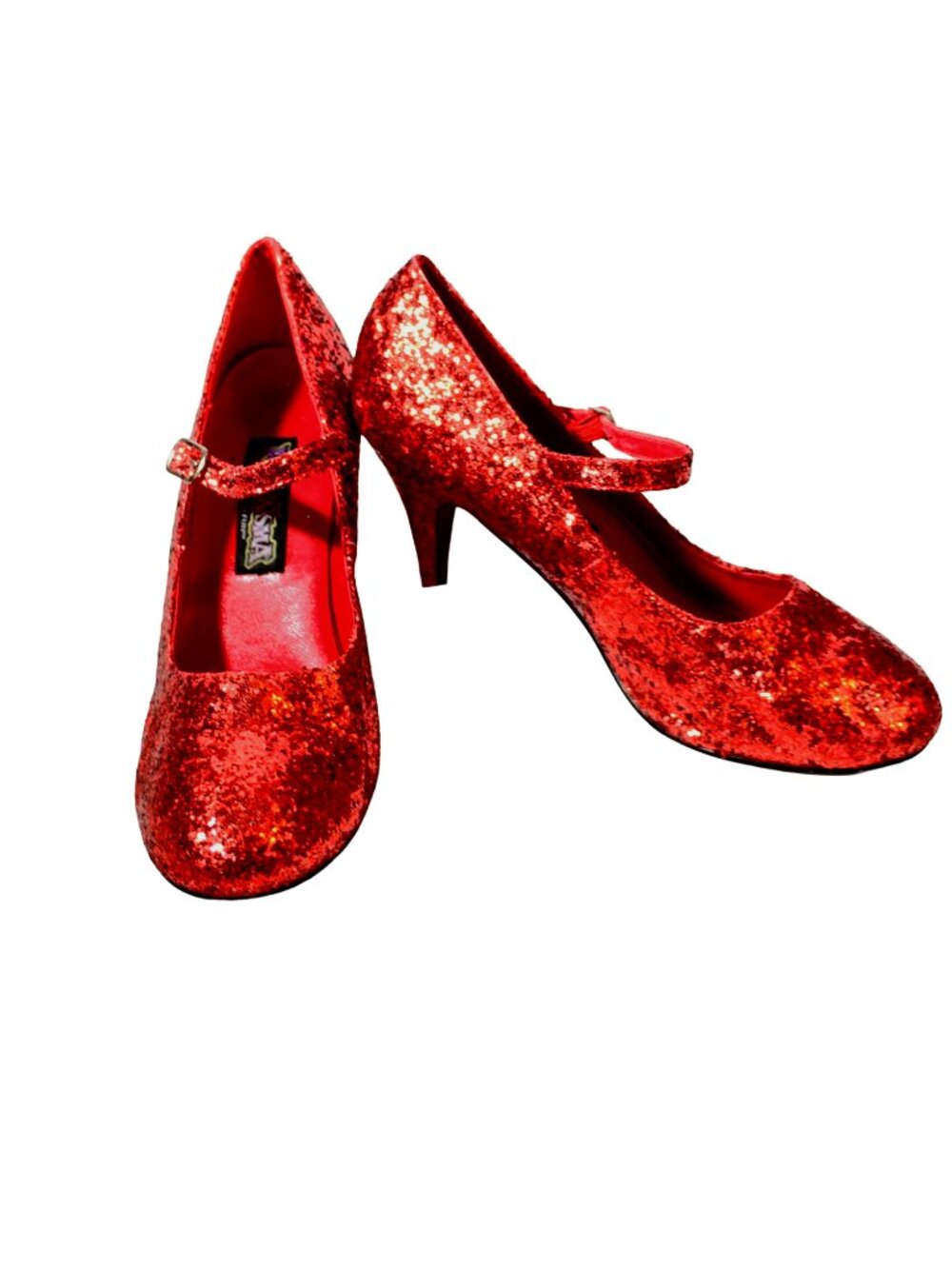 Vintage Red Glitter Dorothy Costume Heels Size 10
